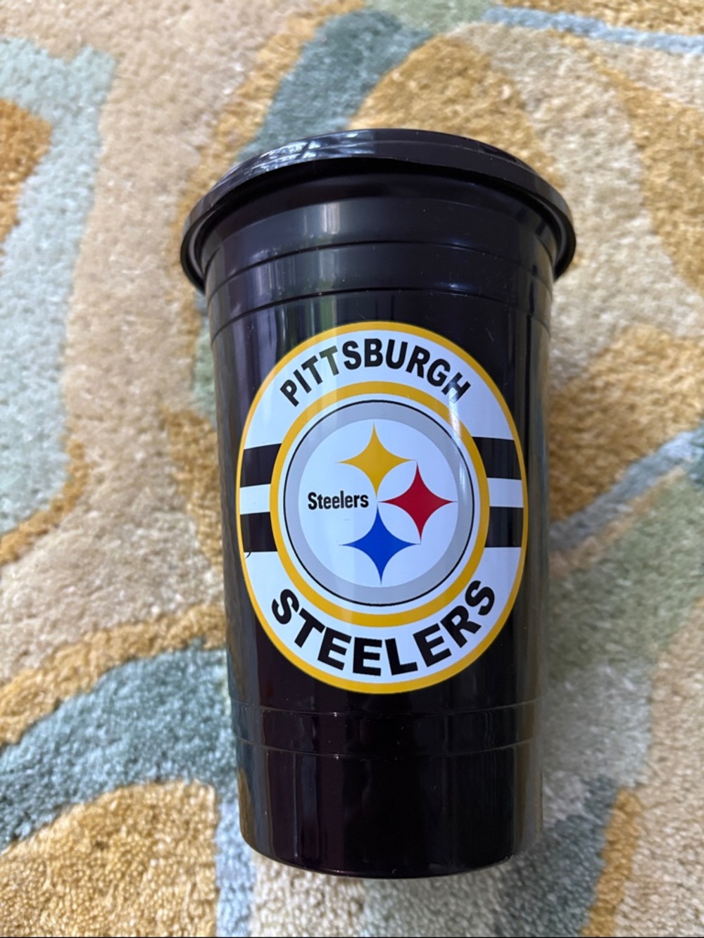 Pittsburgh Steelers Black Travel Cup with Logo